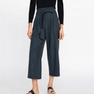 Zara Plaid Belted Culottes